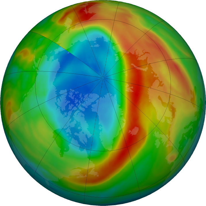 Arctic ozone map for 16 March 2020